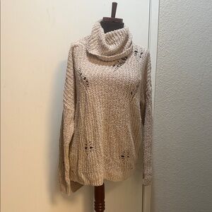 Express Beige Cowl Neck Sweater